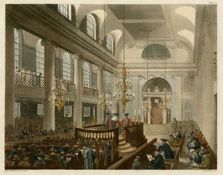 1028 Synagogue Duke's Palace Houndsditch. after Pugin, Rowlandson