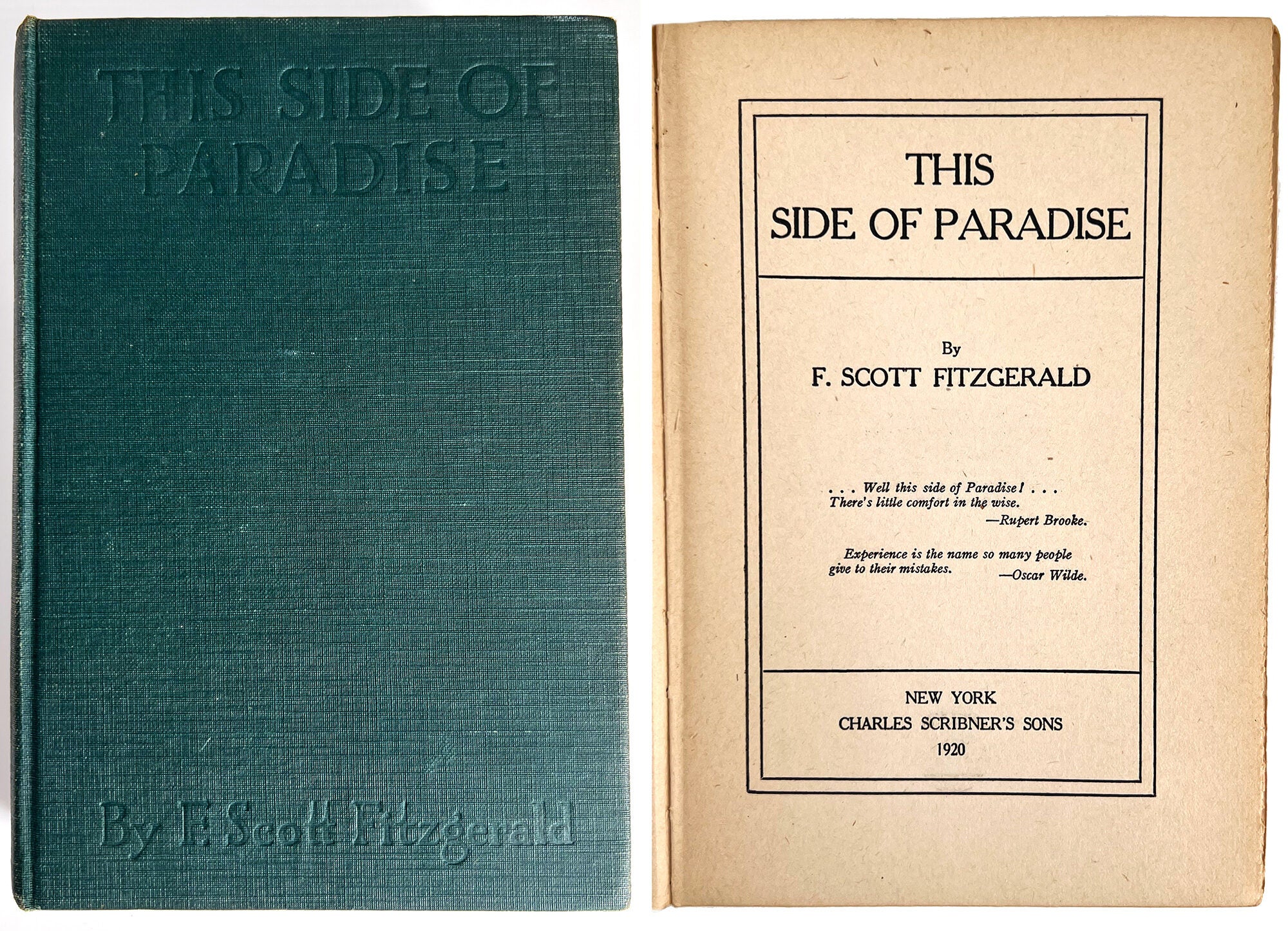 This Side of Paradise | F. Scott Fitzgerald | First Edition, 8th