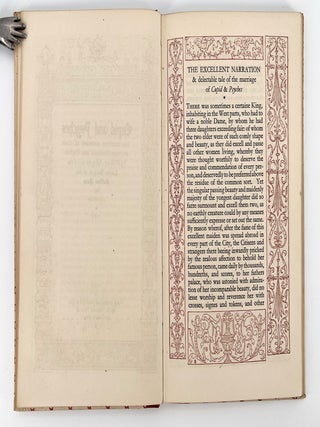 Cupid and Psyches; The excellent narration of their marriage + Translated into English by William Adlington out of the Latine Bookes of the Golden Asse by Apuleius 1566