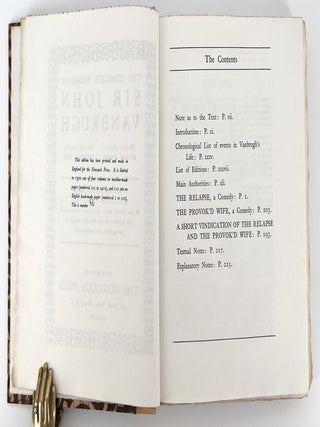 The Complete Works of Sir John Vanbrugh; The plays edited by Bonamy Dobrée + The letters edited by Geoffrey Webb.
