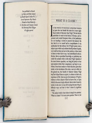 What is a Classic?; An address delivered before the Virgil Society on the 16th of October 1944