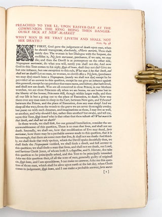 Ten Sermons, Preached by that Late, Learned and Rev. Divine, John Donne, Doctor in Divinity, once Dean of the Cathedral Church of Saint Paul's.; Chosen from the whole body of Donn'es Sermons by Geoffrey Keynes....