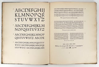 On Typefaces; Examples of the use of Type for the Printing of Books...