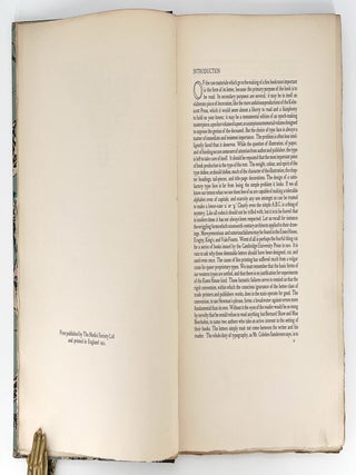 On Typefaces; Examples of the use of Type for the Printing of Books...