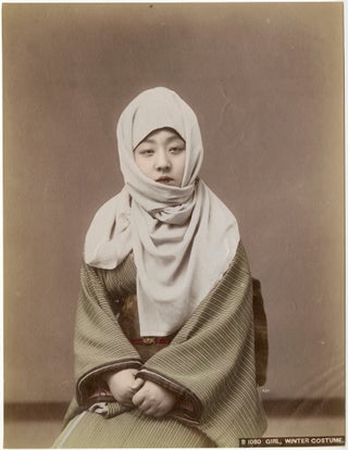 1165 Japan, Girl Winter Costume. Raimund von / Original Photograph Stillfried