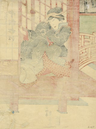Actor Iwai Shigaku as Somenoi in "Denka chaya adauchi" (Revenge at the Denka Teahouse).