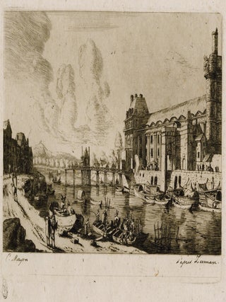 1214 The Pavillon de Mademoiselle and Part of the Louvre. Charles Meryon