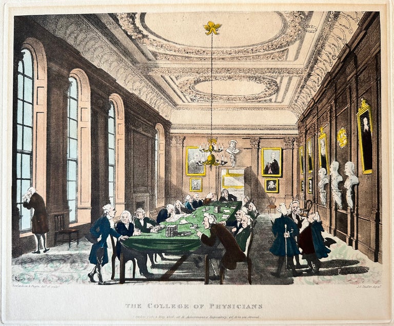 1235 College of Physicians, from Ackermann's "Microcosm of London." Augustus Charles Pugin, Thomas Rowlandson, after.