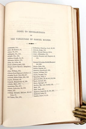 Recollections of the Table Talk of Samuel Rogers to which is added, Porsoniana; Edited by Alexander Dyce