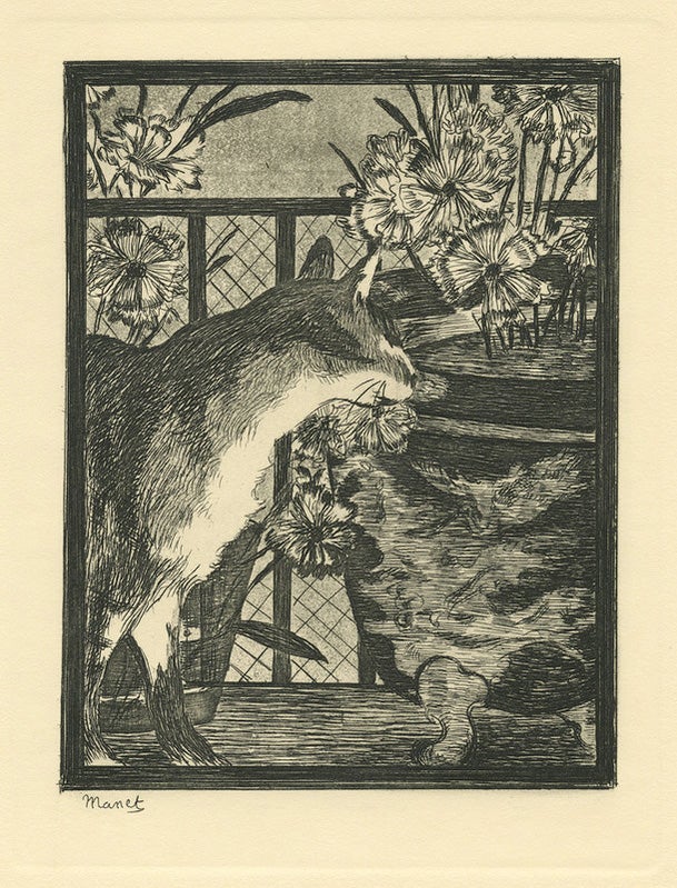 132 Le Chat et Les Fleurs. Édouard Manet.