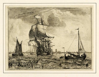 1326 Shipping on the Maas, Rotterdam in the background. Ludolf Backhuizen