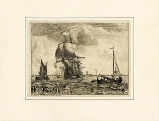 Shipping on the Maas, Rotterdam in the background.
