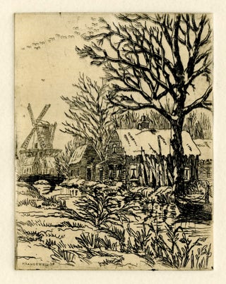 1328 Snowy village with a windmill. Pieter Aandewiel