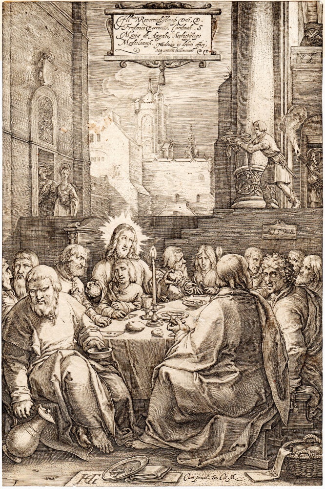 134 The Last Supper, from The Passion of Christ. Hendrick Goltzius.
