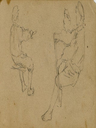 Studies of sailors rowing a boat, and a man seated