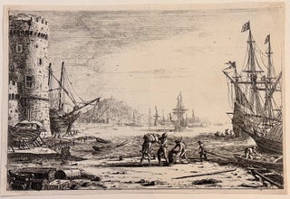1385 Harbour with a Round Tower. Claude Gellée, Claude Lorrain