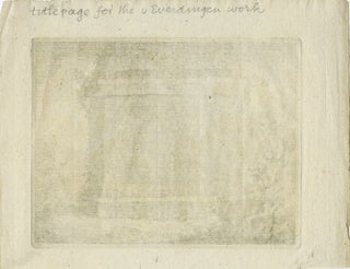 Frontispiece with tomb in a rocky landscape.