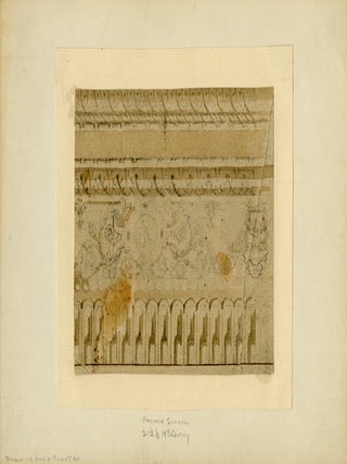 Architectural study of a frieze for a theater with a lyre and trumpets