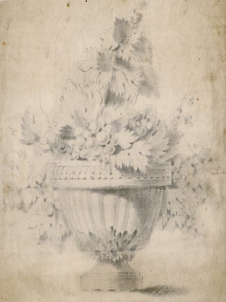 1406 Still life with an ornamental urn filled with grapes and flora. 18th century French School