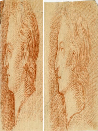 1411 A pair of portraits in profile (2 works). 18th century English School
