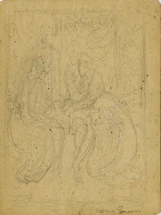 1429 Double-sided study for a painting of robed figures. Simeon Solomon, circle of