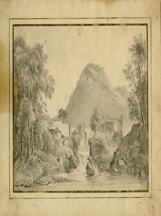 Mountain landscape with an aqueduct and dam