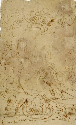 1434 Design for a theatre fresco with fancy plasterwork. early 18th century French School