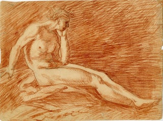 1436 Life study of a male nude in repose. late 18th century European School