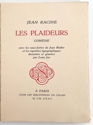 1449 Les Plaideurs. Jean Racine