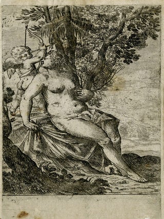Cupid prepares to shoot an arrow as Venus looks over her right shoulder, from "Sport of Love" (Scherzi d'amore)