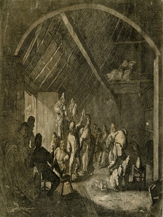 1534 Farmers enjoying a barn dance with a violinist and a bagpiper. Adrien van Ostade, after