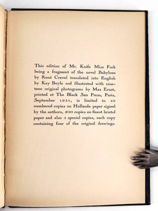 Mr. Knife Miss Fork; Translated by Kay Boyle