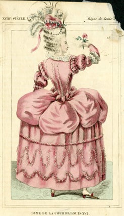 Group of 13 hand-colored English and Continental fashion plates and costume designs.