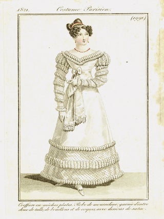 Group of 13 hand-colored English and Continental fashion plates and costume designs.