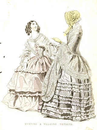 Group of 13 hand-colored English and Continental fashion plates and costume designs.