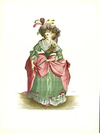 Eight 18th century-era fashion plates from the portfolio Modes, by Madeleine Connat.