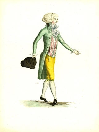 Eight 18th century-era fashion plates from the portfolio Modes, by Madeleine Connat.