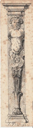 175 Study of an architectural element of a Doric column with a bearded satyr. L. Tabacchi