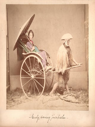 1828 Japan – Cooly, drawing Jinrikisha (Rickshaw). Original Photograph / Photographer unattributed