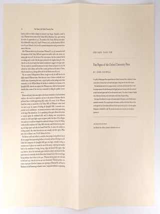 Fine Papers of the Oxford University Press