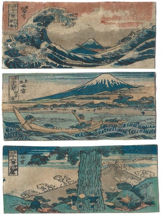 1863 Three (3) images from Thirty-six Views of Mt. Fuji (Fuji sanjūrokkei). Sekkōtei...