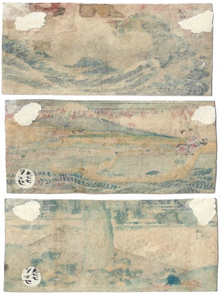 Three (3) images from Thirty-six Views of Mt. Fuji (Fuji sanjūrokkei)