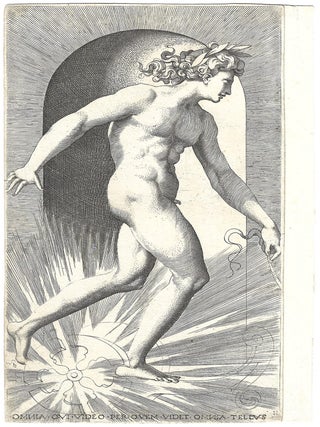 1898 Apollo, plate 11 from the series of The Gods in Niches. Jacopo Caraglio, after Fiorentino