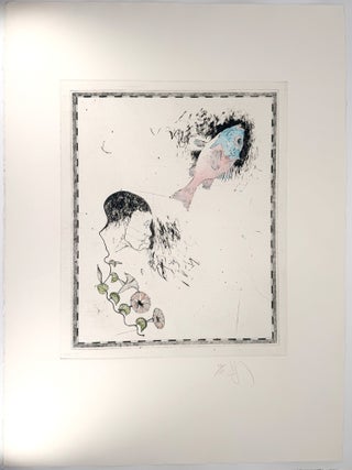 Head of a Man, Fish and Morning Glory