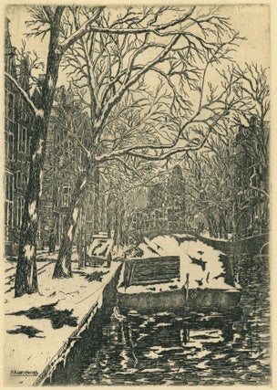 211 Winter Landscape, Amsterdam; Kaisersgracht (Emperor's Canal) in the snow. Peter Aandewiel