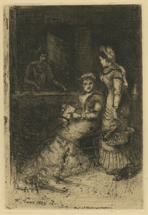 215 Two Ladies, one with a Book, and one with a Basket.; English Etchings, Part XXV, Portfolio....