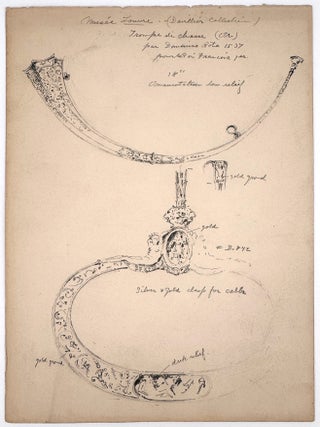 2152 Studies of two decorative objects from the Musée Louvre. early 20th century English School