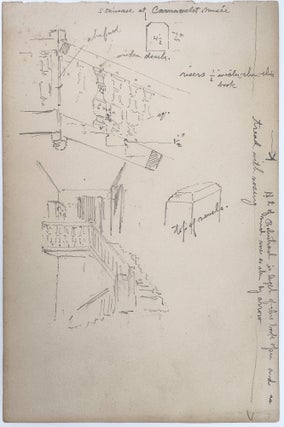 2155 A study of the staircase at the Musée Carnavalet, Paris. early 20th century English School