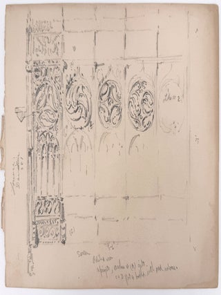 2156 Drawing of a decorative iron screen housed in the Louvre. early 20th century English School