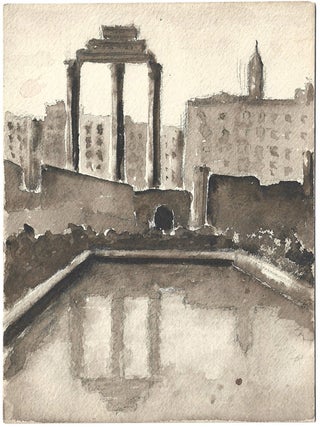 2229 Grand Tour landscape study of the Palatine Hill, Rome. English School 19th century